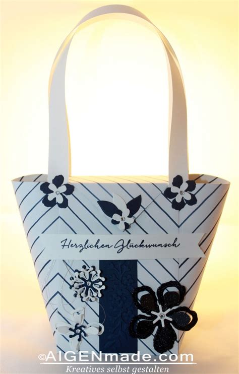 Handtasche Aus Papier Strandbag Aigenmade StampinUP Handtaschen