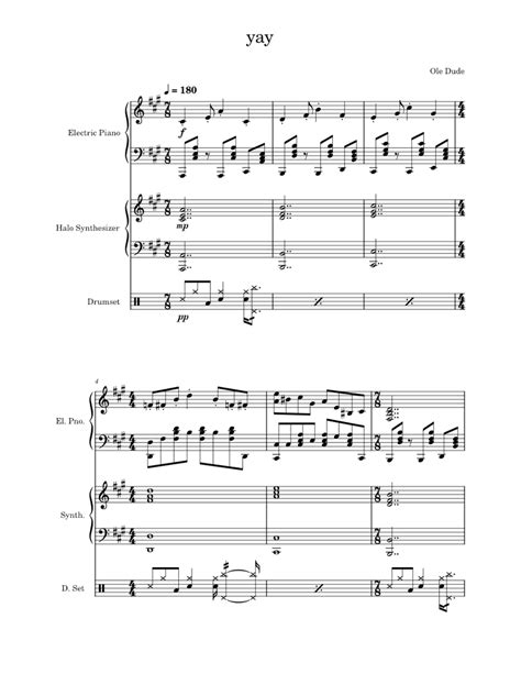 yay Sheet music for Piano, Drum group, Synthesizer (Mixed Trio) | Musescore.com