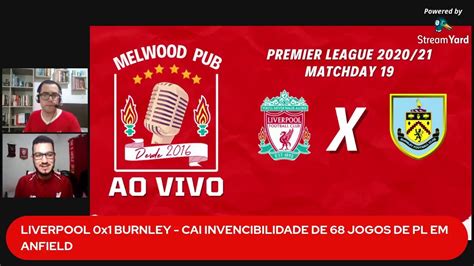 LIVERPOOL x BURNLEY PREMIER LEAGUE RODADA 19 NARRAÇÃO AO VIVO