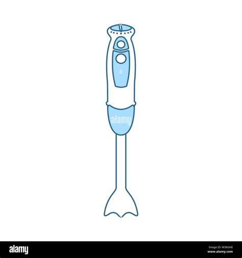 Hand Blender Icon Thin Line With Blue Fill Design Vector Illustration