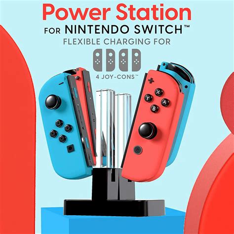 Led Charging Dock Station Charger Cradle For Nintendo Switch 4 Joy Con