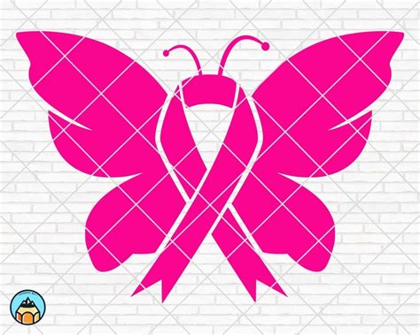 Butterfly Cancer Ribbon Svg