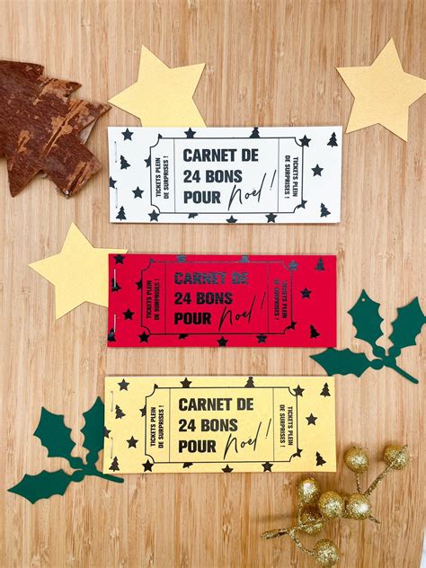 Carnet De Bons à Offrir Bons Cadeaux Spécial Noël Cadeau Etsy France