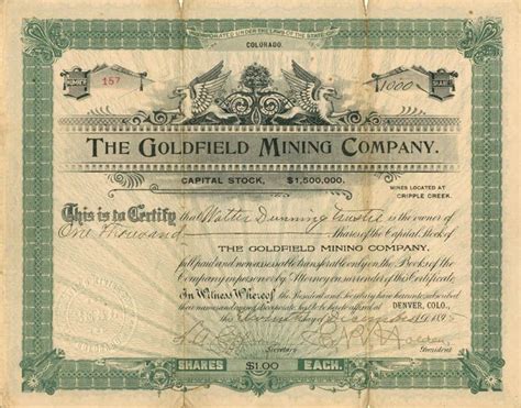 Goldfield Mining Company | Mining company, Cripple creek, Goldfield