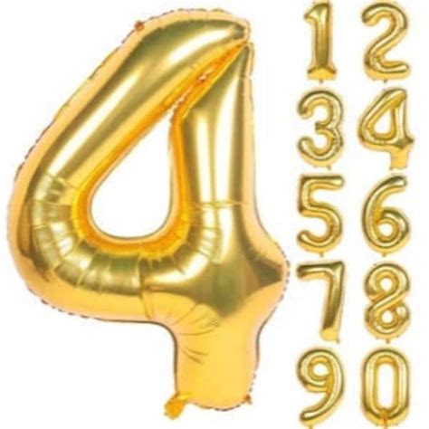 Balloon Gold Number - Etsy