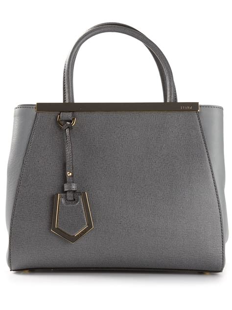 Lyst Fendi Small 2jours Tote In Gray