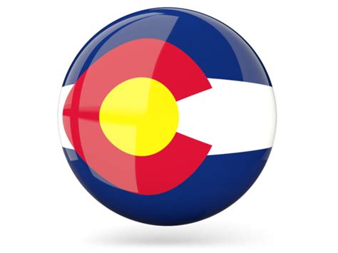 Glossy Round Icon Illustration Of Flag Of Colorado