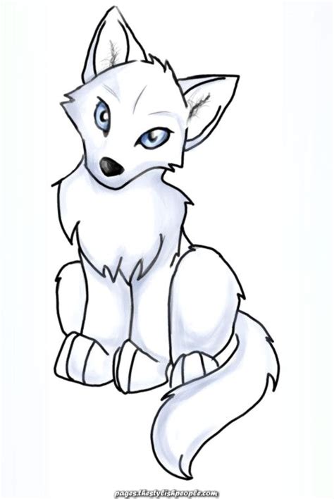 Lovely Anime Wolf Pup Simple ClipArt Greatest Cute Wolf Drawings