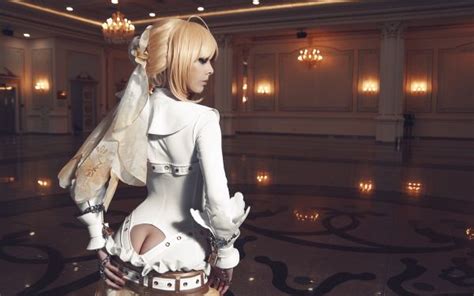 Wallpaper Cosplay Blonde Long Hair Anime Blue Eyes Ass