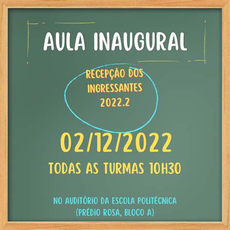 Aula De Recep O Dos Ingressantes Poli Escola Polit Cnica De