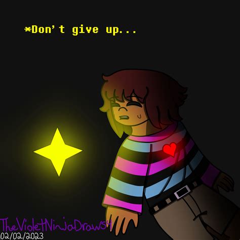 Stay Determined Frisk By Thevioletninjadraws4 On Deviantart