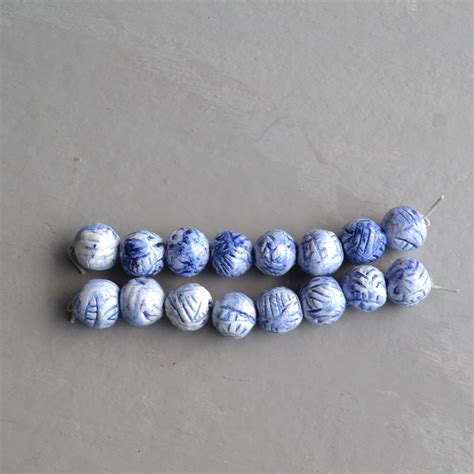 Blue And White Beads Handmade Beads Ceramic Beads African Etsy