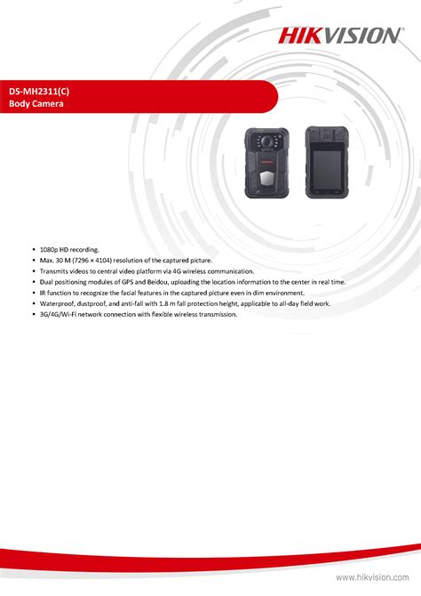 Hikvision G Dismountable Battery Body Camera Ds Mh Aimgroup