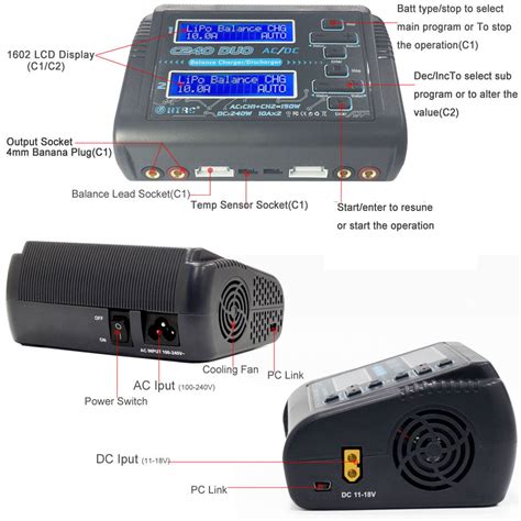 HTRC C240 DUO AC 100 240V DC 11 18 V LiPo LiFe Li Ion NiCd NiMH Pb