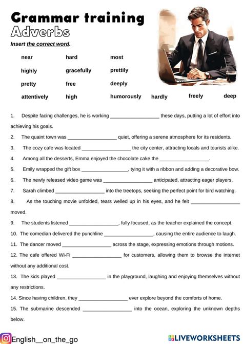 Adverbs Live Worksheets