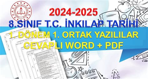 2024 2025 T C İnkılap Tarihi 1 Dönem 1 Açık Uçlu Yazılı Cevaplı