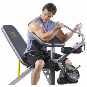 Gold S Gym XRS 20 Adjustable Olympic Workout Bench With Squat Rack Leg