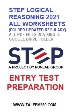 Step Mdcat Logical Reasoning All Work Sheets Taleem