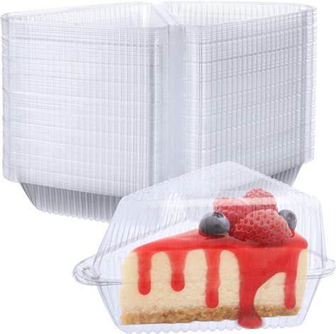 Amazon 100 Pcs Transparent Cake Slice Containers Plastic