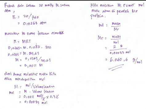 Mencari Mr Zat Dengan Menggunakan Rumus Tekanan Osmotik Les Privat