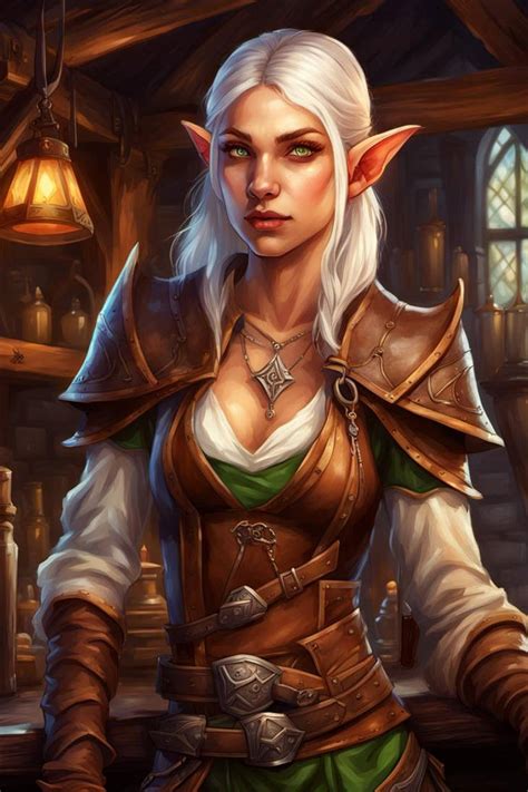 Young Female Half Elf Leather Tavern Fantasy By Forsaken1171 On Deviantart