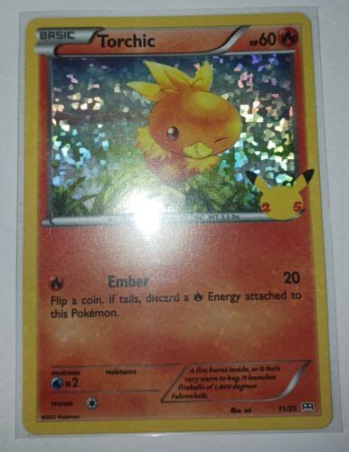 Pok Mon Torchic Anniversary Mcdonald S Promo Holo Ebay