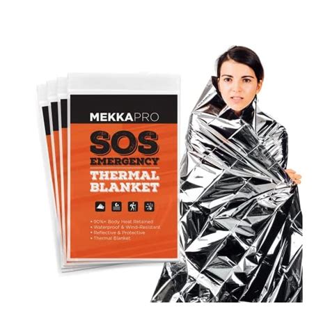 Mekkapro Emergency Mylar Thermal Blankets Pack Pocket Sized For