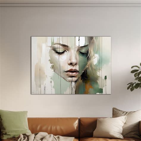 Sage Green Blush Pink Large Abstract Art Print Modern Abstract Art