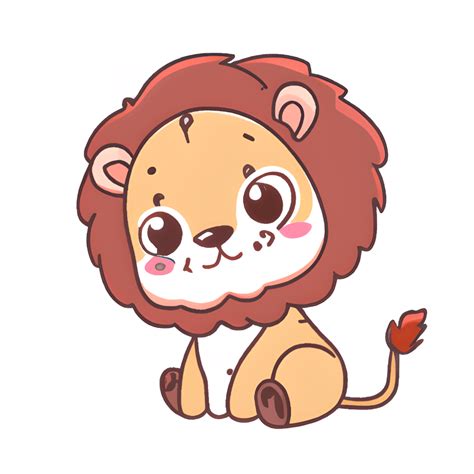 Cute Baby Lion Kawaii Chibi Graphic · Creative Fabrica