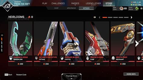 Apex Legends Heirloom Packs How To Get All Skins And Price