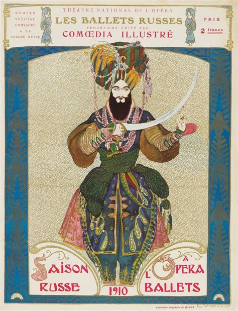 Lev Leon Bakst The Poster For Diaghilev S Russian Seasons Of 1910