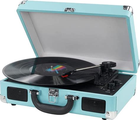 Vintage Turntable,3 Speed Vinyl Record Player with Built-in Stereo ...