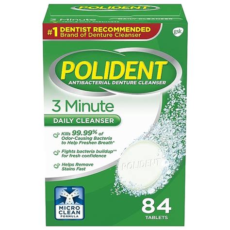 Polident 3 Minute Triple Mint Antibacterial Denture