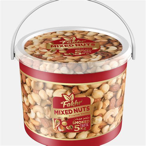 Alfakhr Mixed Nuts Roasted Cheese 900g Bucket Alkhier Food