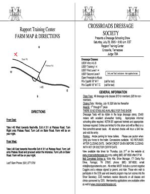 Fillable Online CROSSROADS DRESSAGE SOCIETY The USDF Region 3 Website