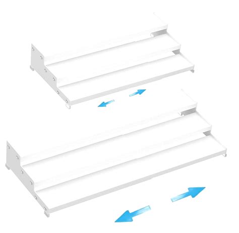 HYKE Expandable Spice Rack Storage organizer with 3-Tier step shelf