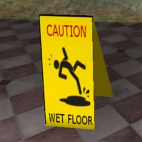 3d Model Wet Floor Sign