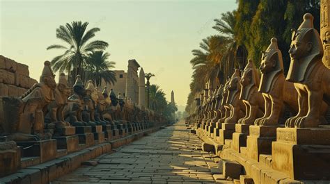 Avenue Of Sphinxes In Luxor Temple Luxor Egypt Background Avenue Of