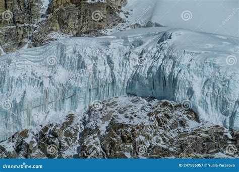 Himalayan Glacier Detailed Crack And Crevasse View Stock Image Image