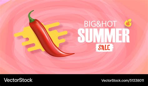 Big Hot Summer Sale Horizontal Banner With Red Vector Image