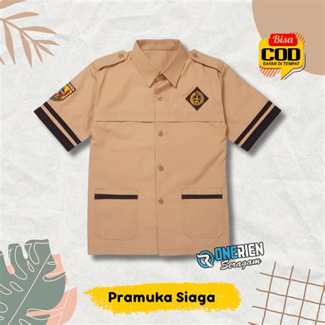 Jual Seragam Baju Kemeja Pramuka Sd Sekolah Dasar Siaga Lengan Tangan