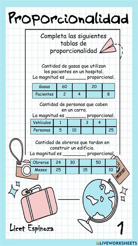 Ejercicio De Proporcionalidad Para 5to Grado