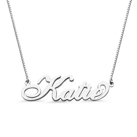 Personalized Carrie Nameplate Necklace Stering Silver