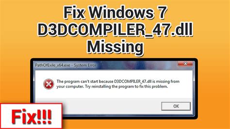 How To Fix D3dcompiler 47 Dll Free In Windows 7 Without Any Software