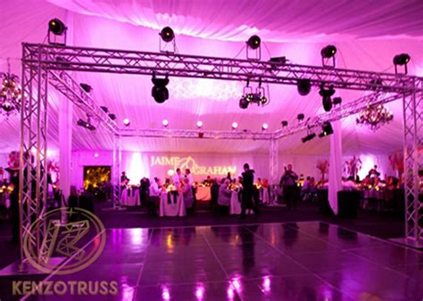 Square Truss Lighting In Ballroom