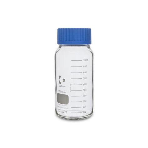 Lab Bottle Duran Gls L Clear Glass Round With Wide Neck