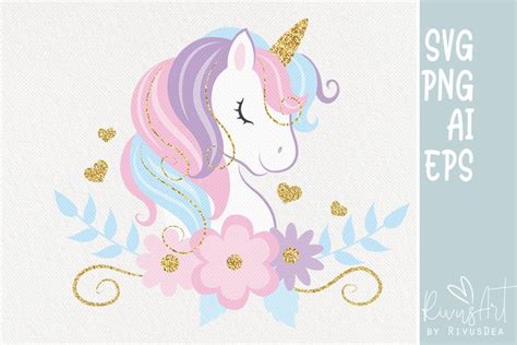 Unicorn Head Svg Design Download Golden Face Unicorn Png