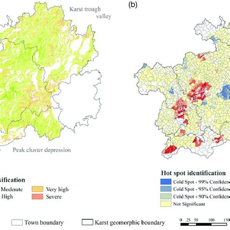 Spatial Distribution A And Spatial Clustering B Of Soil Erosion