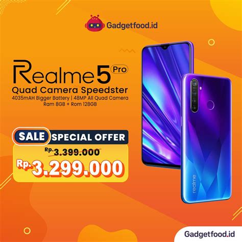 Jual HP REALME 5 PRO RAM 8GB 128 GB ORIGINAL GARANSI RESMI SMARTPHONE