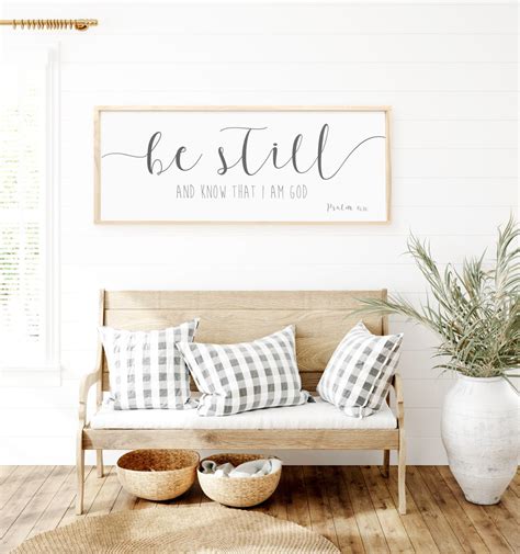 Be Still And Know Psalm 4610 I Am God Wooden Sign Scripture Wall Art